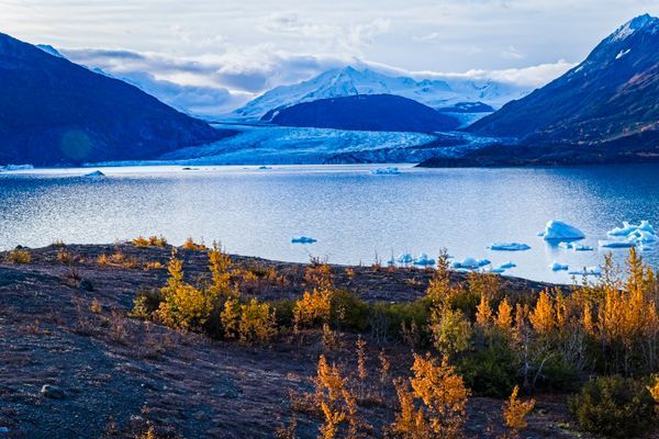 Alaska Glacier Ending In Lake