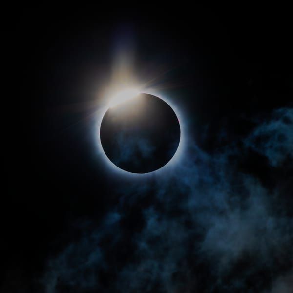 24 Solar Eclipse 22 Diamond Ring With Clouds