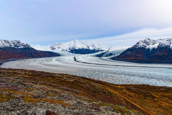 Alaska Glacier Ending On Land